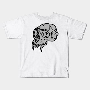 Skull Monkey-Grey Kids T-Shirt